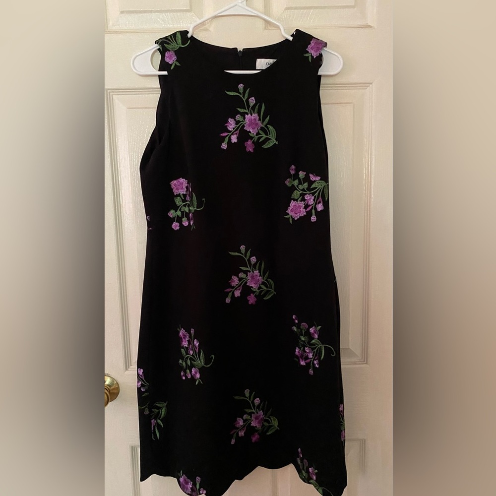 Black Floral Sleeveless Dress Size 8